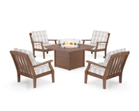 Thumbnail for Trex Yacht Club 5-Piece Deep Seating Set with Square Fire Pit Table