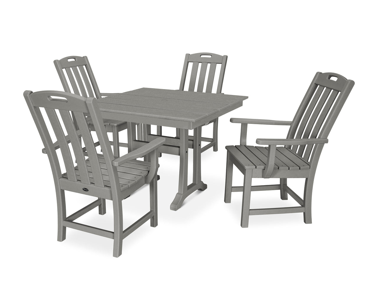 Trex Yacht Club 5-Piece Farmhouse Trestle Arm Chair Dining Set