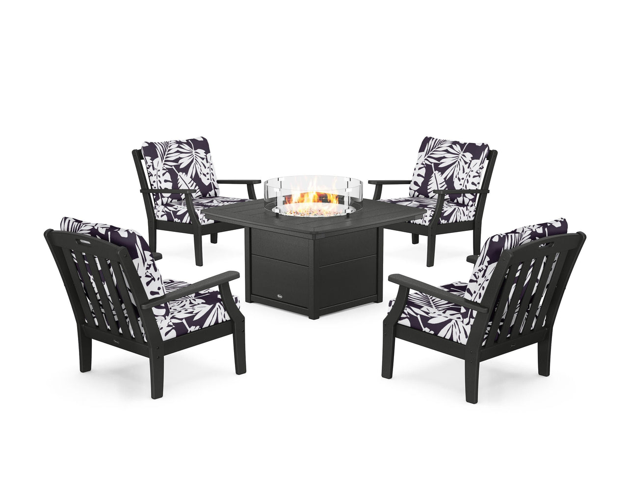 Trex Yacht Club 5-Piece Deep Seating Set with Fire Pit Table