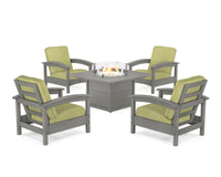 Thumbnail for Trex Rockport 5-Piece Deep Seating Set with Square Fire Pit Table