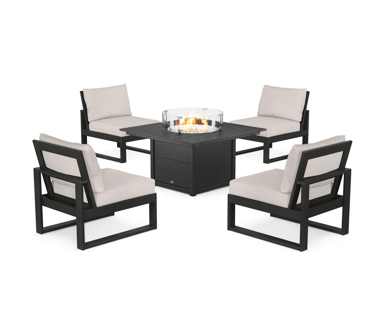 Trex Eastport Modular 5-Piece Deep Seating Set with Square Fire Pit Table