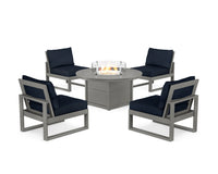 Thumbnail for Trex Eastport Modular 5-Piece Deep Seating Set with Round Fire Pit Table