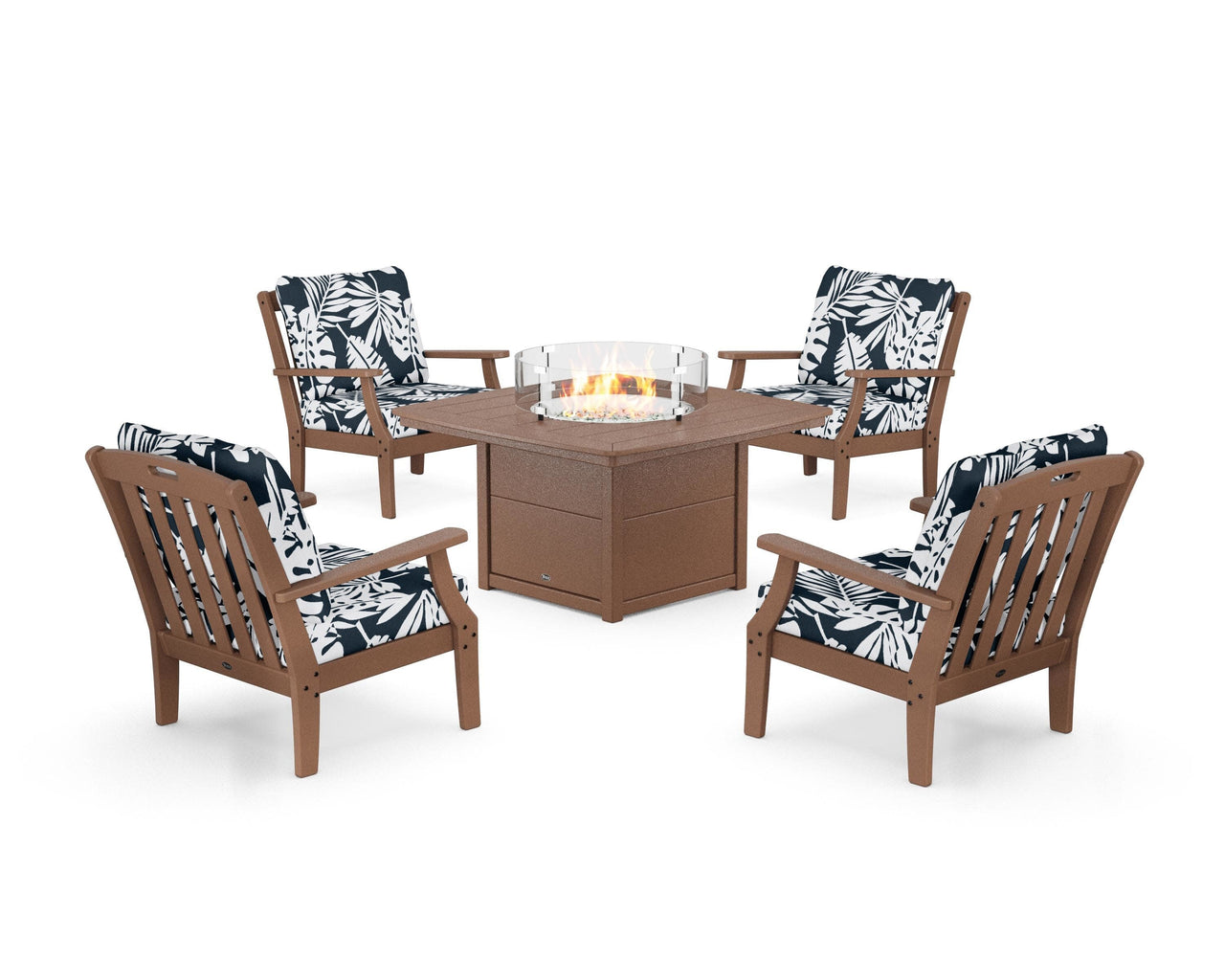 Trex Yacht Club 5-Piece Deep Seating Set with Fire Pit Table