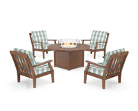 Thumbnail for Trex Yacht Club 5-Piece Deep Seating Set with Round Fire Pit Table