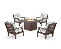 Thumbnail for Trex Yacht Club 5-Piece Deep Seating Set with Square Fire Pit Table
