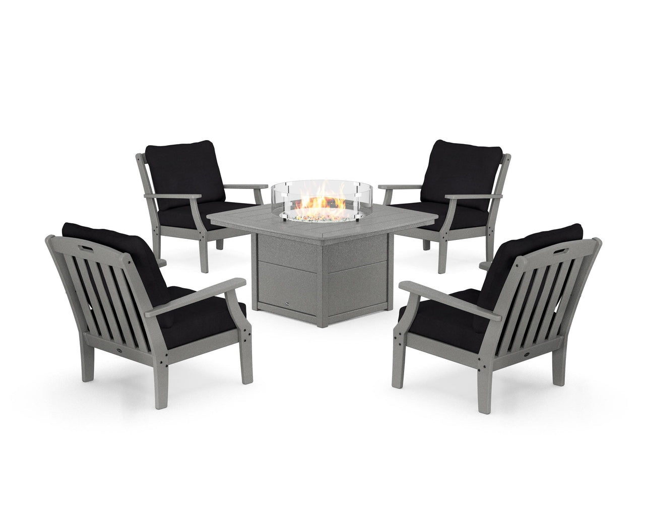 Trex Yacht Club 5-Piece Deep Seating Set with Fire Pit Table