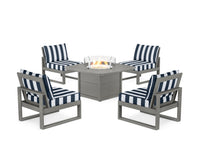 Thumbnail for Trex Eastport Modular 5-Piece Deep Seating Set with Yacht Club Fire Pit Table
