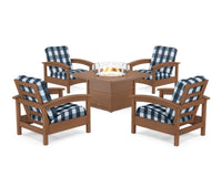 Thumbnail for Trex Rockport 5-Piece Deep Seating Set with Yacht Club Fire Pit Table