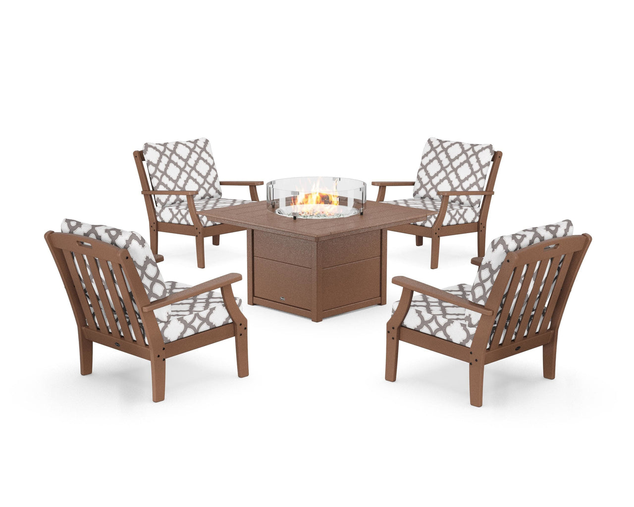 Trex Yacht Club 5-Piece Deep Seating Set with Square Fire Pit Table