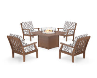 Thumbnail for Trex Yacht Club 5-Piece Deep Seating Set with Square Fire Pit Table
