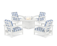 Thumbnail for Trex Rockport 5-Piece Deep Seating Set with Round Fire Pit Table