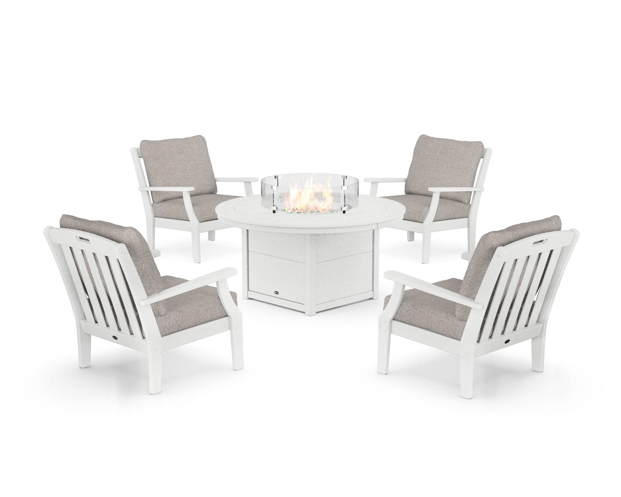 Trex Yacht Club 5-Piece Deep Seating Set with Round Fire Pit Table