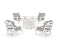 Thumbnail for Trex Yacht Club 5-Piece Deep Seating Set with Round Fire Pit Table