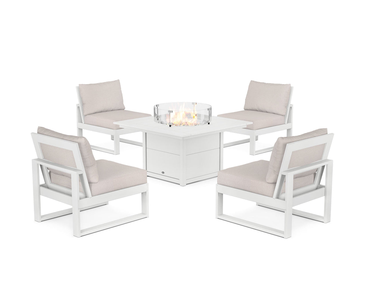 Trex Eastport Modular 5-Piece Deep Seating Set with Square Fire Pit Table
