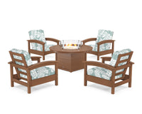 Thumbnail for Trex Rockport 5-Piece Deep Seating Set with Round Fire Pit Table