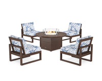 Thumbnail for Trex Eastport Modular 5-Piece Deep Seating Set with Round Fire Pit Table