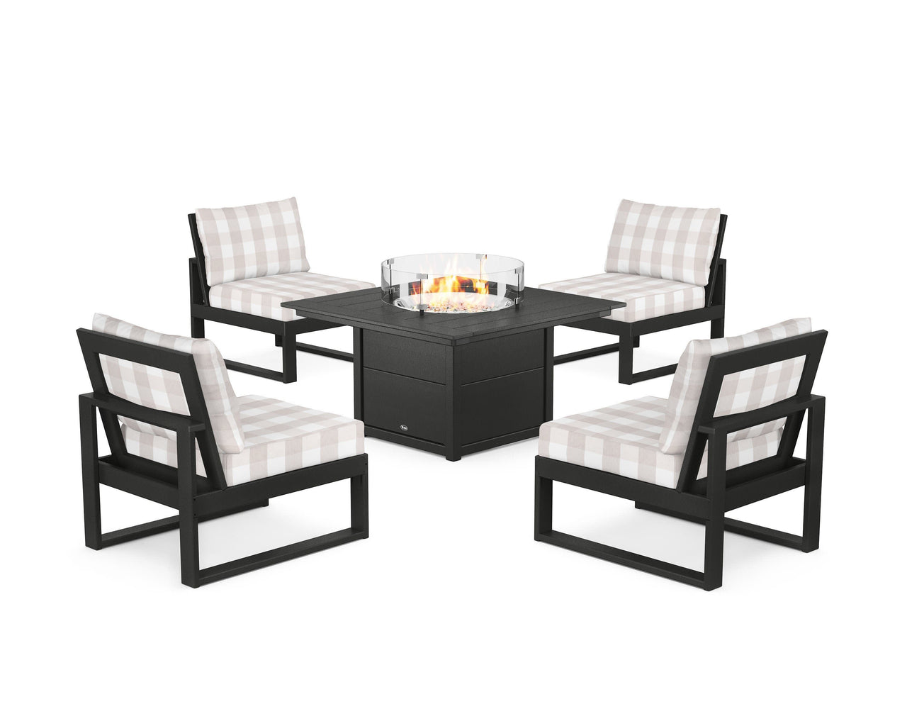 Trex Eastport Modular 5-Piece Deep Seating Set with Square Fire Pit Table