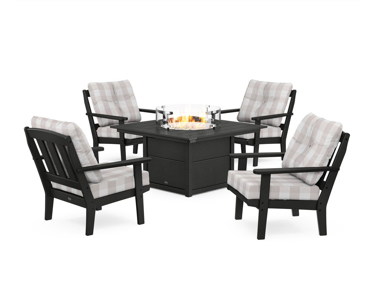 Trex Cape Cod 5-Piece Deep Seating Set with Fire Pit Table