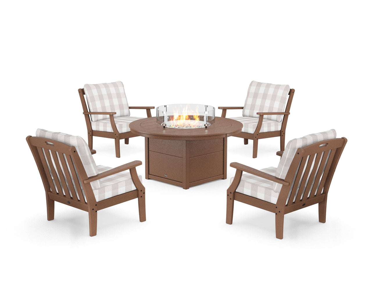 Trex Yacht Club 5-Piece Deep Seating Set with Round Fire Pit Table
