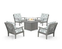 Thumbnail for Trex Yacht Club 5-Piece Deep Seating Set with Square Fire Pit Table