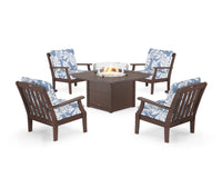 Thumbnail for Trex Yacht Club 5-Piece Deep Seating Set with Square Fire Pit Table