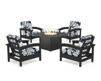 Thumbnail for Trex Rockport 5-Piece Deep Seating Set with Yacht Club Fire Pit Table