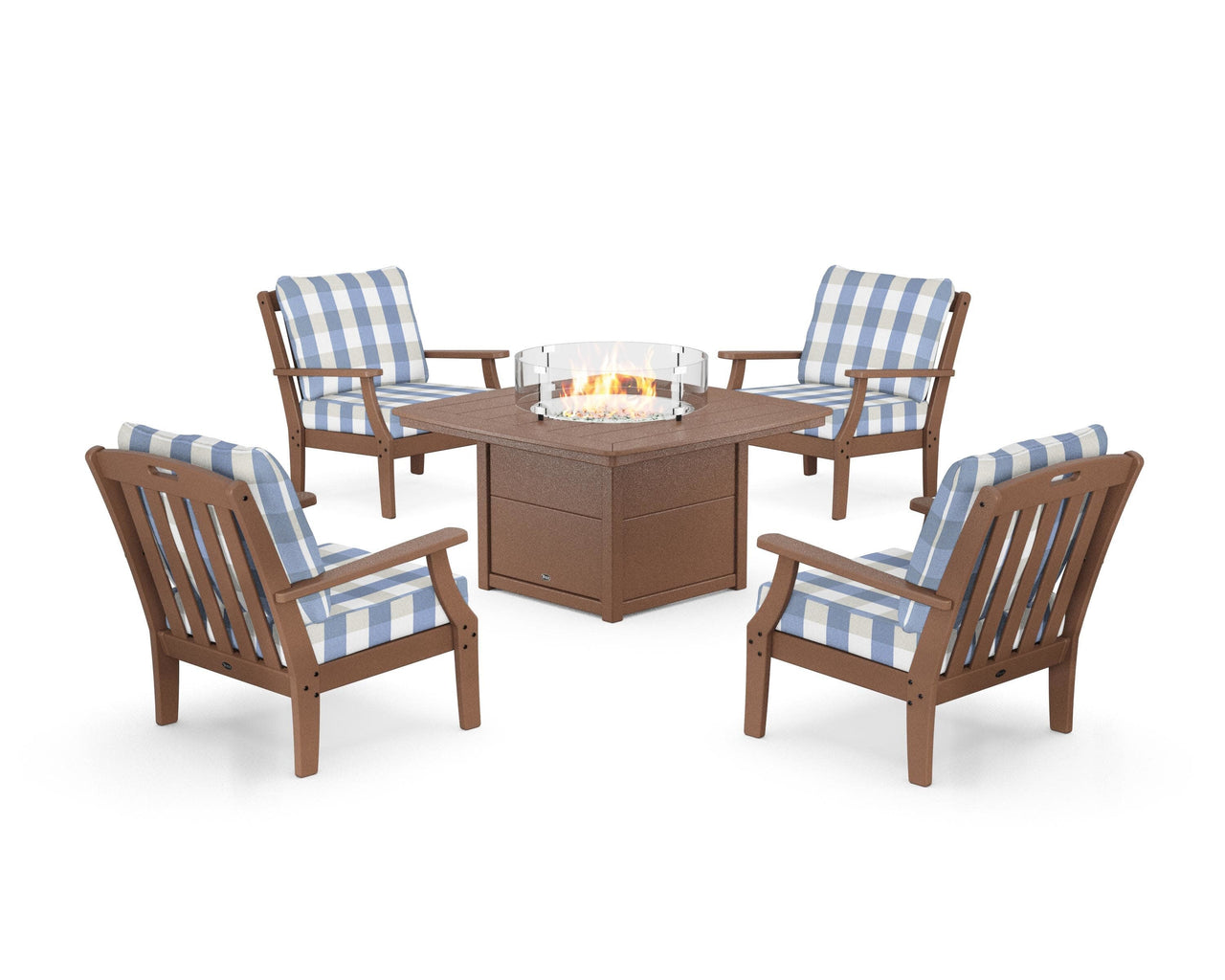 Trex Yacht Club 5-Piece Deep Seating Set with Fire Pit Table