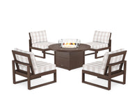 Thumbnail for Trex Eastport Modular 5-Piece Deep Seating Set with Round Fire Pit Table