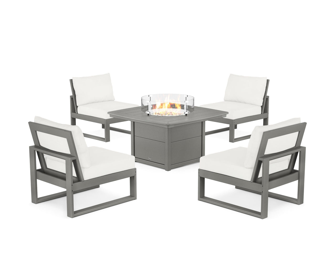 Trex Eastport Modular 5-Piece Deep Seating Set with Yacht Club Fire Pit Table