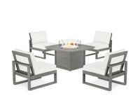 Thumbnail for Trex Eastport Modular 5-Piece Deep Seating Set with Yacht Club Fire Pit Table