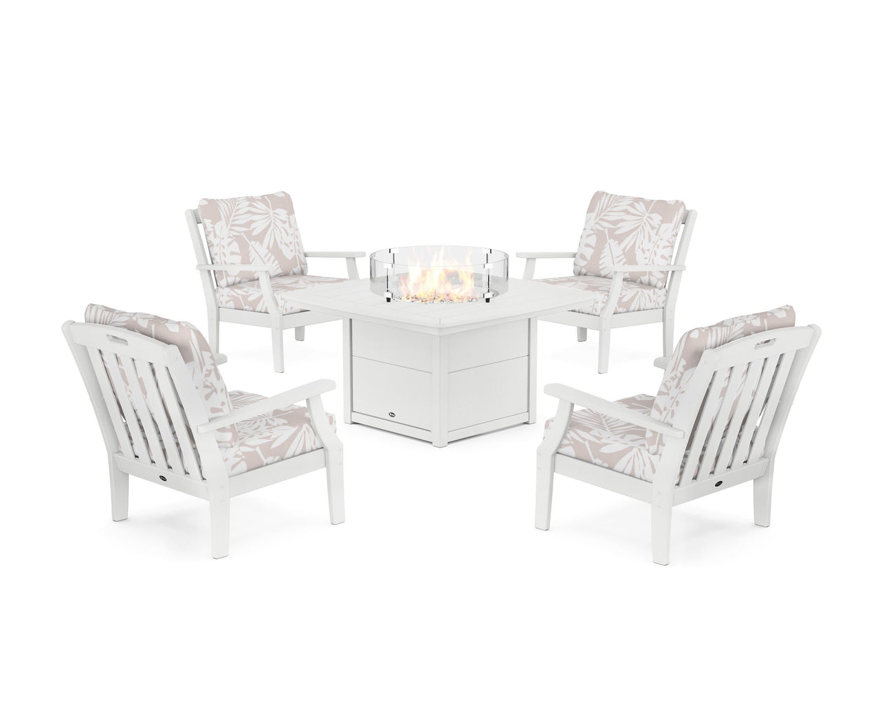 Trex Yacht Club 5-Piece Deep Seating Set with Fire Pit Table