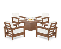 Thumbnail for Trex Rockport 5-Piece Deep Seating Set with Square Fire Pit Table