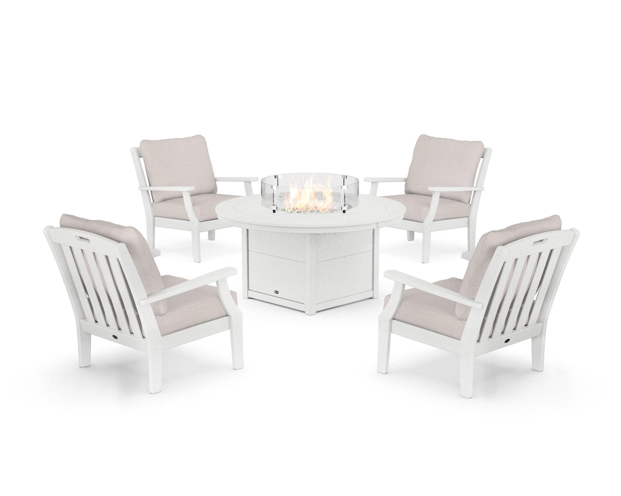 Trex Yacht Club 5-Piece Deep Seating Set with Round Fire Pit Table