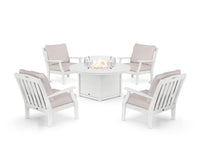 Thumbnail for Trex Yacht Club 5-Piece Deep Seating Set with Round Fire Pit Table