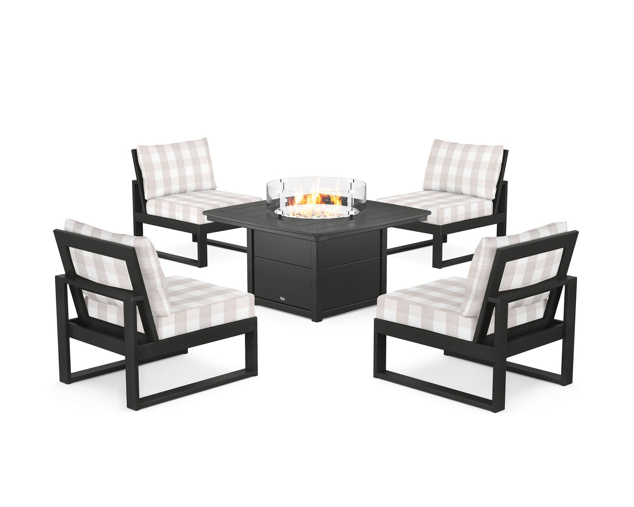 Trex Eastport Modular 5-Piece Deep Seating Set with Yacht Club Fire Pit Table