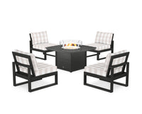 Thumbnail for Trex Eastport Modular 5-Piece Deep Seating Set with Yacht Club Fire Pit Table