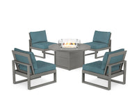 Thumbnail for Trex Eastport Modular 5-Piece Deep Seating Set with Round Fire Pit Table