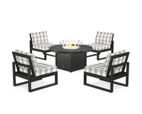 Thumbnail for Trex Eastport Modular 5-Piece Deep Seating Set with Round Fire Pit Table