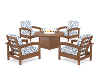 Thumbnail for Trex Rockport 5-Piece Deep Seating Set with Round Fire Pit Table