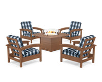 Thumbnail for Trex Rockport 5-Piece Deep Seating Set with Square Fire Pit Table