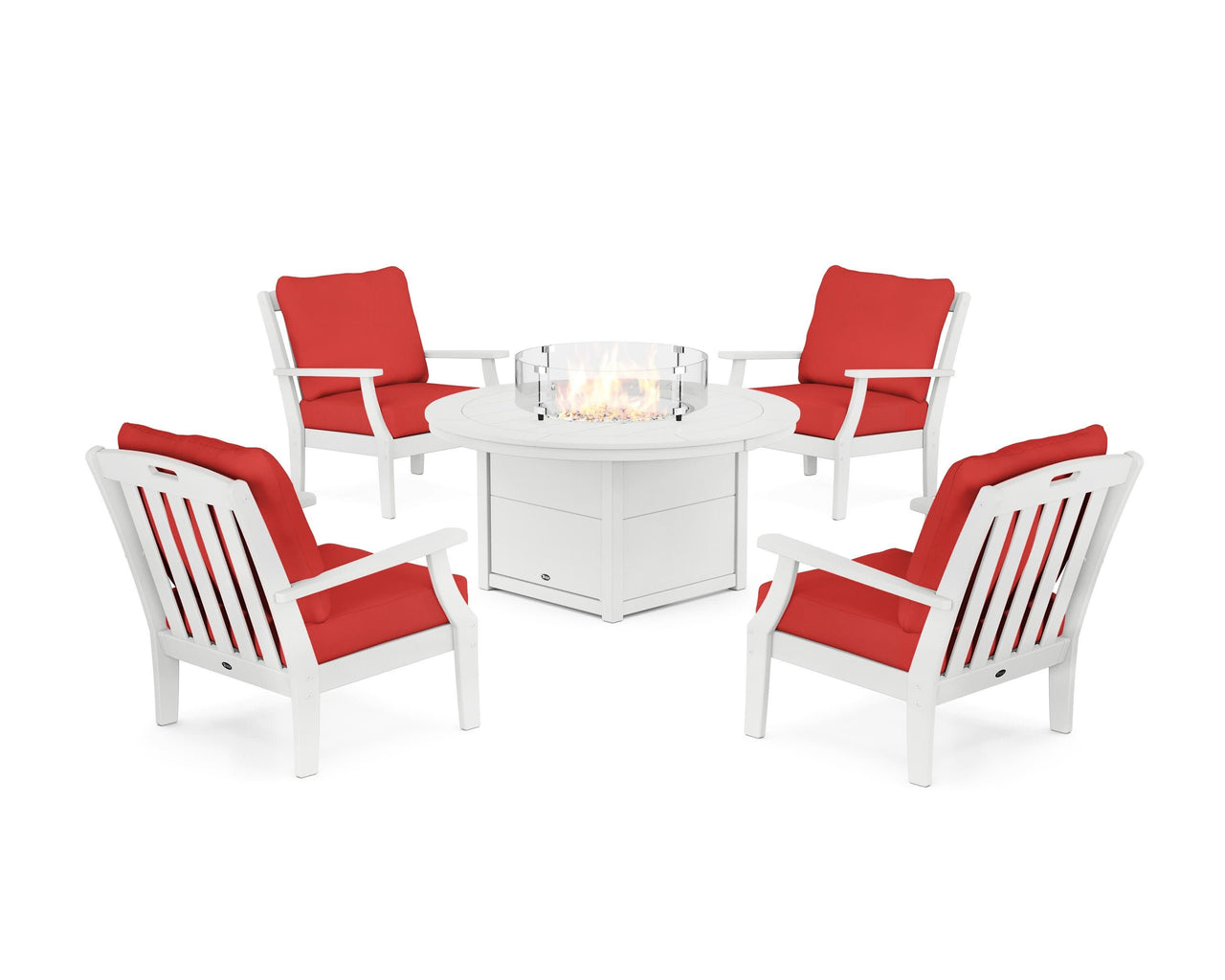 Trex Yacht Club 5-Piece Deep Seating Set with Round Fire Pit Table