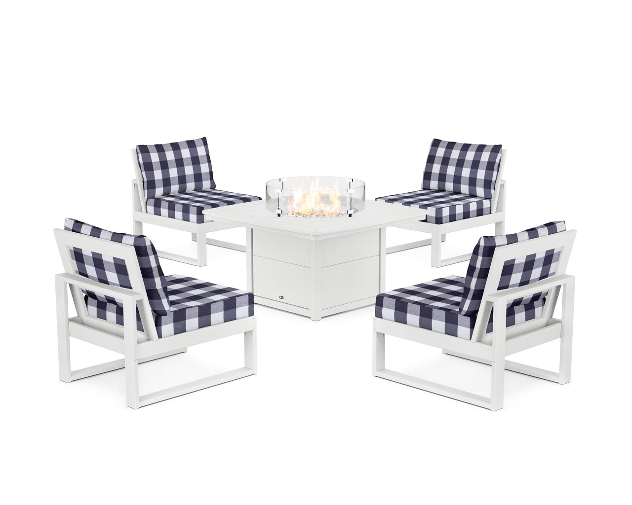 Trex Eastport Modular 5-Piece Deep Seating Set with Yacht Club Fire Pit Table
