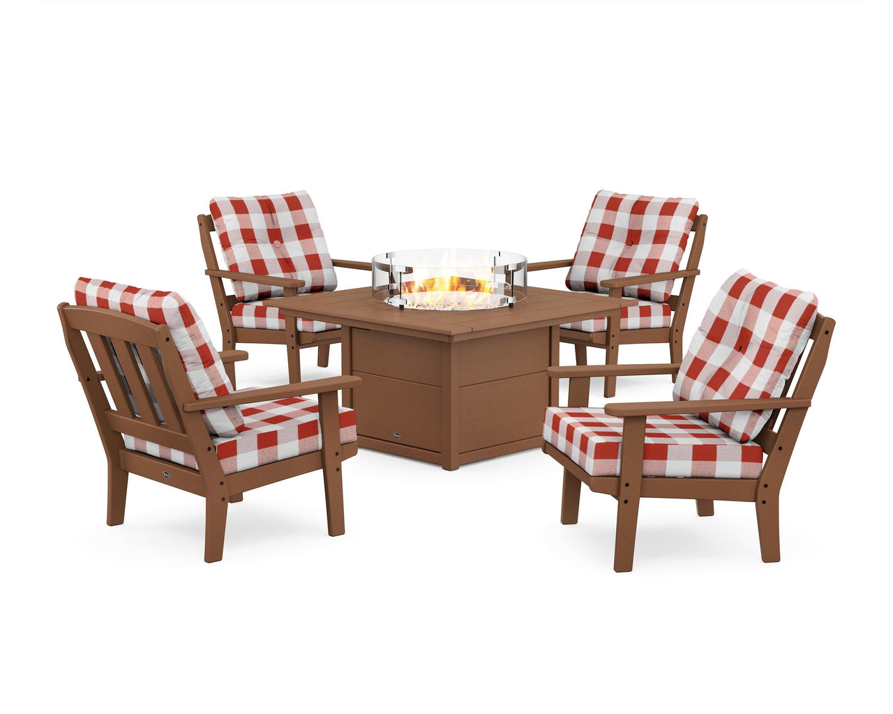 Trex Cape Cod 5-Piece Deep Seating Set with Fire Pit Table