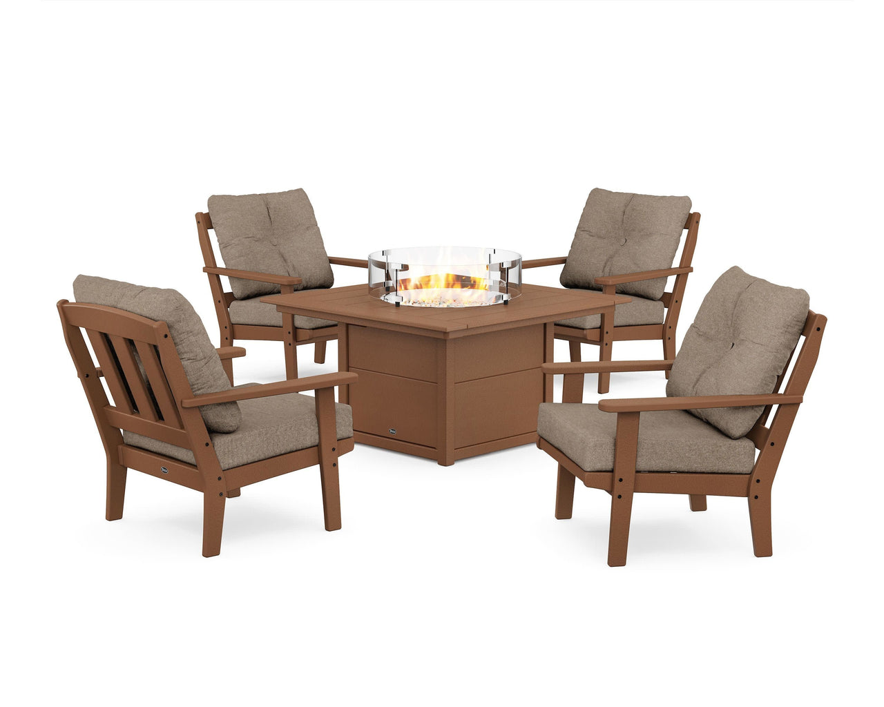 Trex Cape Cod 5-Piece Deep Seating Set with Fire Pit Table