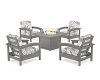 Thumbnail for Trex Rockport 5-Piece Deep Seating Set with Square Fire Pit Table