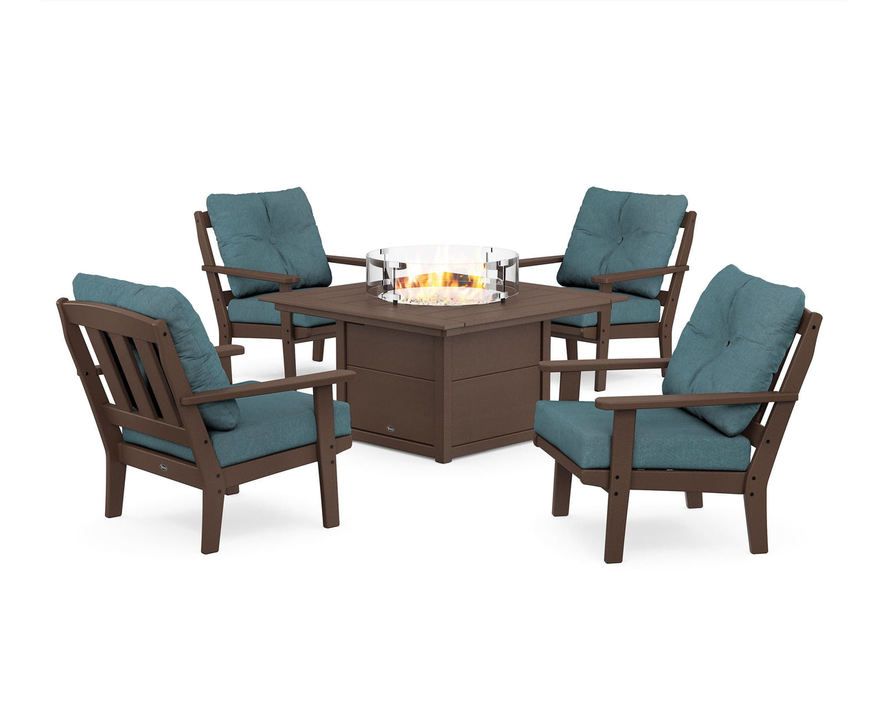 Trex Cape Cod 5-Piece Deep Seating Set with Fire Pit Table