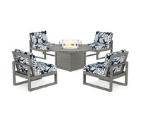 Thumbnail for Trex Eastport Modular 5-Piece Deep Seating Set with Round Fire Pit Table