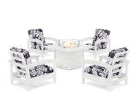 Thumbnail for Trex Rockport 5-Piece Deep Seating Set with Square Fire Pit Table