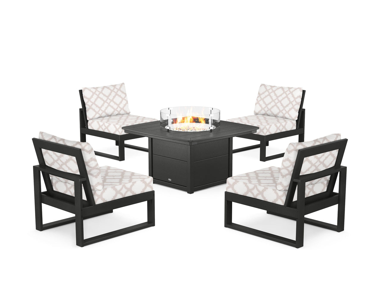 Trex Eastport Modular 5-Piece Deep Seating Set with Yacht Club Fire Pit Table