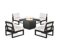 Thumbnail for Trex Eastport Modular 5-Piece Deep Seating Set with Yacht Club Fire Pit Table